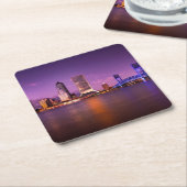 Skyline Jacksonvilles Florida nachts Rechteckiger Pappuntersetzer (angewinkelt)