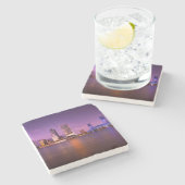 Skyline Jacksonvilles Florida nachts Steinuntersetzer (Seitenansicht)