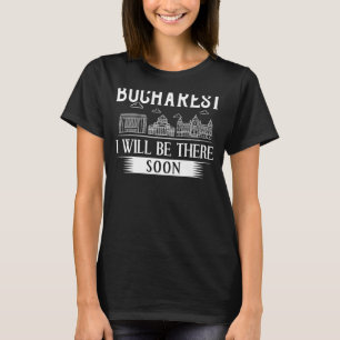 Skyline-Karte Bukarest Rumänien T-Shirt