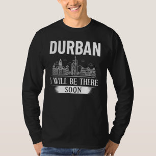 Skyline-Karte von Durban South Africa City T-Shirt