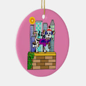 Skyline-kühler Chili-Hund Keramik Ornament (Rechts)