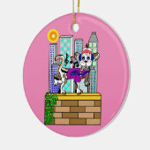 Skyline-kühler Chili-Hund Keramik Ornament (Links)