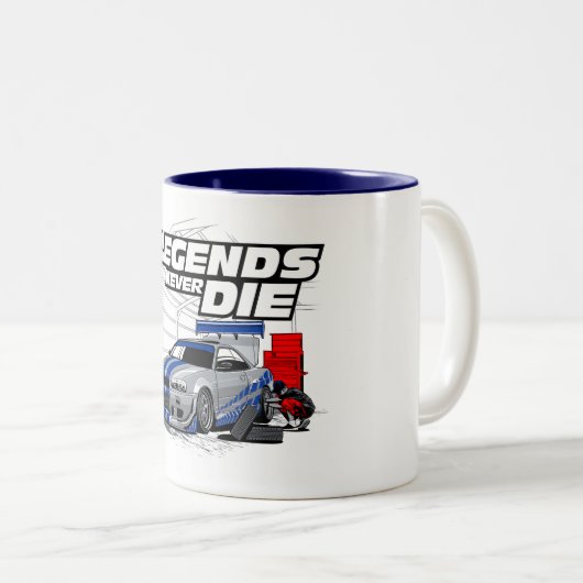 SKYLINE LEGENDS DIE NIE! ZWEIFARBIGE TASSE (VorderseiteRechts)
