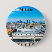 Skyline Mailands in Italien Button (Vorderseite)