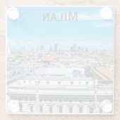 Skyline Mailands in Italien Glasuntersetzer (Rückseite)