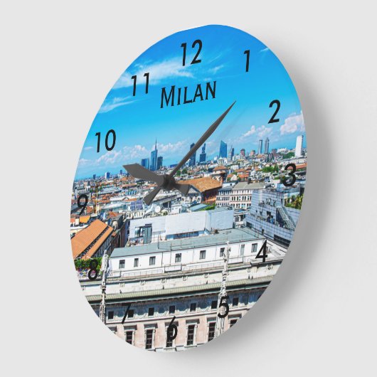 Skyline Mailands in Italien Große Wanduhr (Winkel)