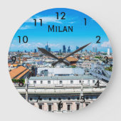Skyline Mailands in Italien Große Wanduhr (Vorderseite)