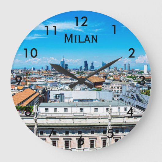 Skyline Mailands in Italien Große Wanduhr (Vorderseite)