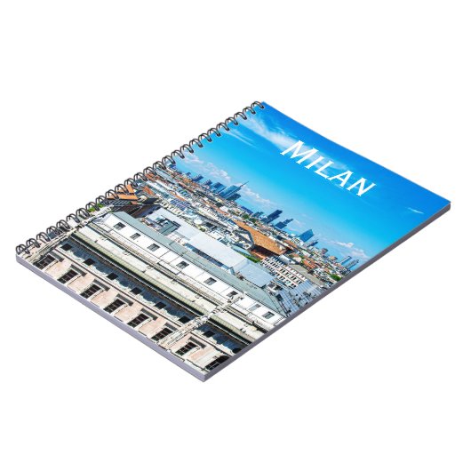 Skyline Mailands in Italien Notizblock (Linke Seite)