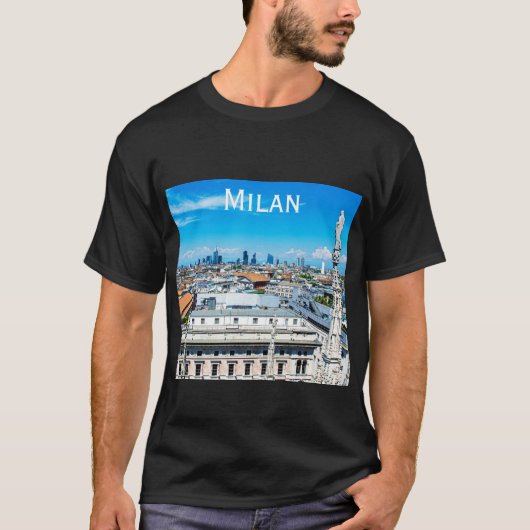 Skyline Mailands in Italien T-Shirt (Vorderseite)