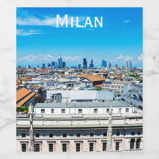 Skyline Mailands in Italien Weinetikett (Einzelnes Label)