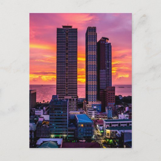 Skyline Manilas Philippinen Postkarte (Vorderseite)