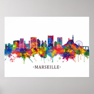 Skyline Marseille Poster