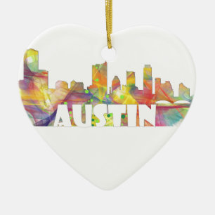 SKYLINE MCLR2 AUSTINS TEXAS KERAMIK ORNAMENT