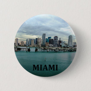 Skyline Miamis Florida Button