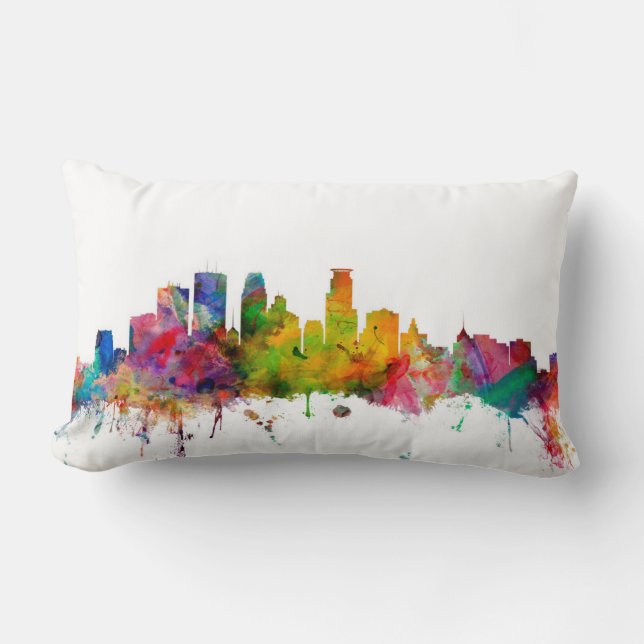 Skyline Minneapolis Minnesota Lendenkissen (Vorderseite)