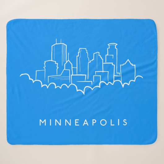Skyline Minneapolis, Minnesota Sherpadecke (Vorderseite (Horizontal))