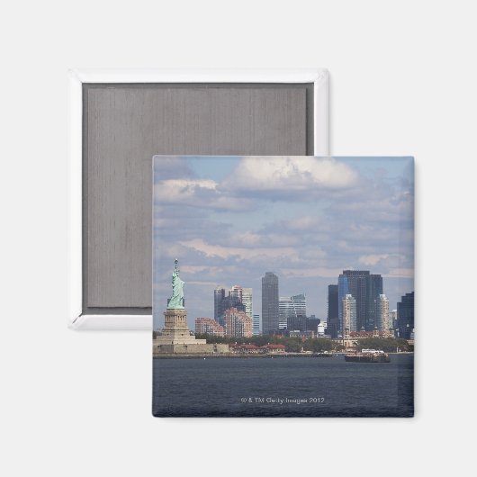 Skyline mit Freiheitsstatue Magnet (Vorderseite/Rückseite)