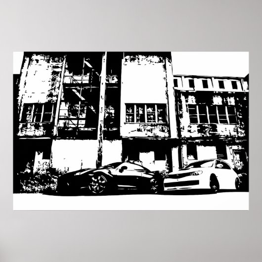 Skyline mit WRX Impreza Sti Poster (Vorne)