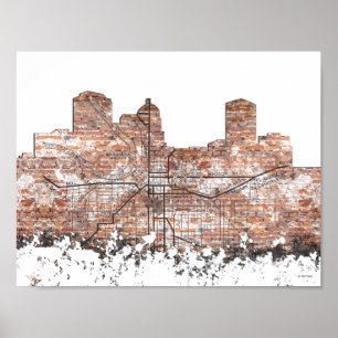 SKYLINE MONTGOMERYS, ALABAMA - Plakat