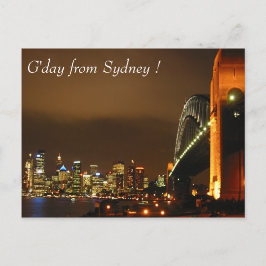 Skyline Nacht Postkarte (Vorderseite)