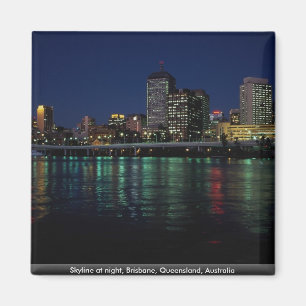 Skyline nachts, Brisbane, Queensland, Australien Magnet