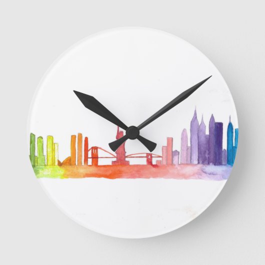 Skyline NEW YORK CITY Runde Wanduhr (Vorderseite)