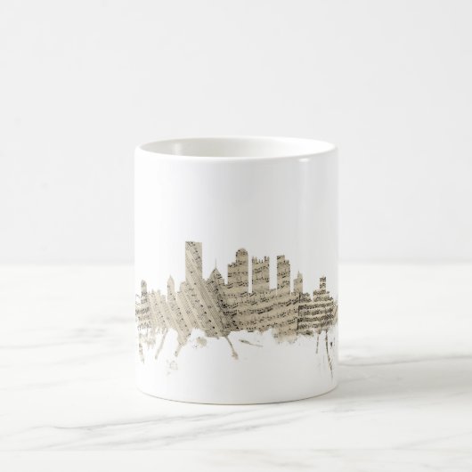 Skyline-Noten Citysc Pittsburghs Pennsylvania Kaffeetasse (Mittel)