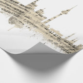 Skyline-Notenen-Stadtbild Berlins Deutschland Geschenkpapier (Ecke)