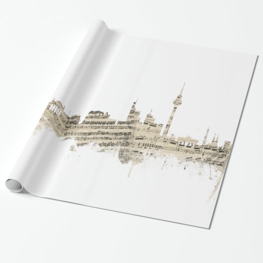 Skyline-Notenen-Stadtbild Berlins Deutschland Geschenkpapier (Ungerollt)
