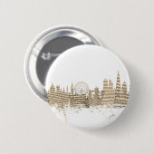 Skyline-Notenen-Stadtbild Londons England Button (Vorne & Hinten)