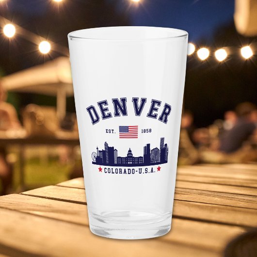 Skyline of Denver Colorado Artwork Glas