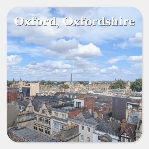 Skyline of Historic Oxford in Oxfordshire, UK Quadratischer Aufkleber