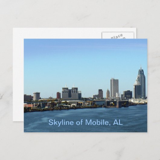 Skyline of Mobile, AL Postkarte (Vorne/Hinten)