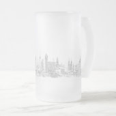 Skyline of the World (Schwarz + Weiß) Mattglas Bierglas (VorderseiteRechts)