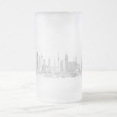 Skyline of the World (Schwarz + Weiß) Mattglas Bierglas (Mittel)