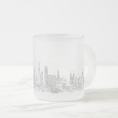 Skyline of the World (Schwarz + Weiß) Mattglastasse (VorderseiteRechts)