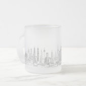Skyline of the World (Schwarz + Weiß) Mattglastasse (Vorderseite Links)