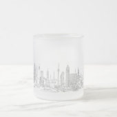 Skyline of the World (Schwarz + Weiß) Mattglastasse (Mittel)