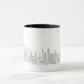 Skyline of the World (Schwarz + Weiß) Tasse (Zentrum)