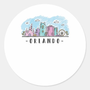 Skyline Orlando Runder Aufkleber
