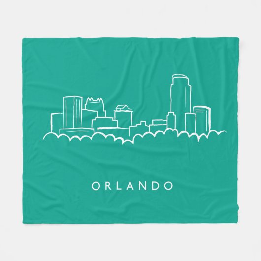 Skyline Orlandos Florida Fleecedecke (Vorderseite (Horizontal))
