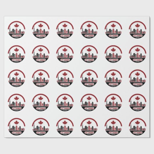 Skyline Ottawa Geschenkpapier (Flach)