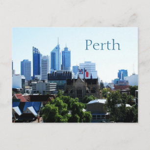 Skyline, Perth, Western Australien mit Blick nach  Postkarte