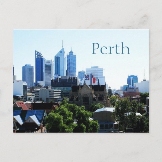 Skyline, Perth, Western Australien mit Blick nach Postkarte (Vorderseite)