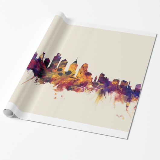 Skyline Philadelphias Pennsylvania Geschenkpapier (Ungerollt)