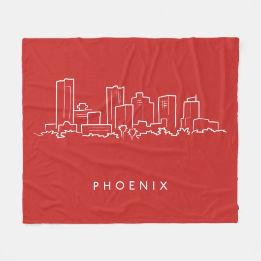 Skyline Phoenix Arizona Fleecedecke (Vorderseite (Horizontal))