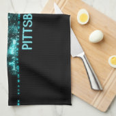 Skyline Pittsburgh Geschirrtuch (Viertel Falte)