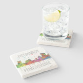 SKYLINE PITTSBURGHS PENNSYLVANIA STEINUNTERSETZER (Seitenansicht)