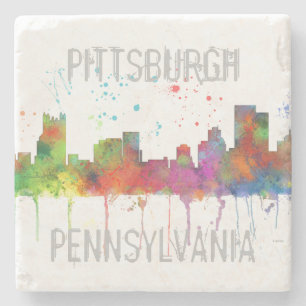 SKYLINE PITTSBURGHS PENNSYLVANIA STEINUNTERSETZER